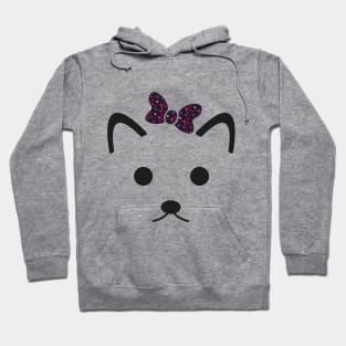 Funny colorful cat with hearts | Pattern with hearts and cat Hoodie